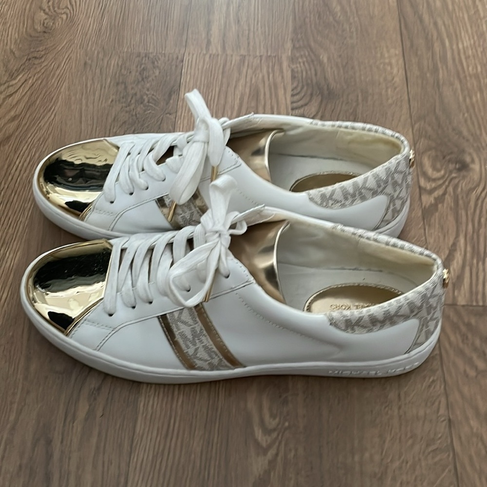 Michael Kors Irving Gold Toe Monogram Sneakers